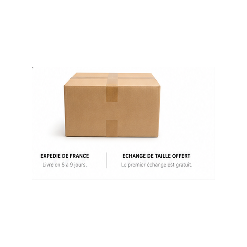 Expédié de France, livré en 5 à 9 jours, premier échange de taille offert